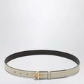 GUCCI Thin ivory belt with Half Horsebit buckle