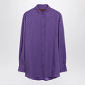 GUCCI Purple oversized GG jacquard silk shirt