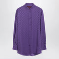 GUCCI Purple oversized GG jacquard silk shirt