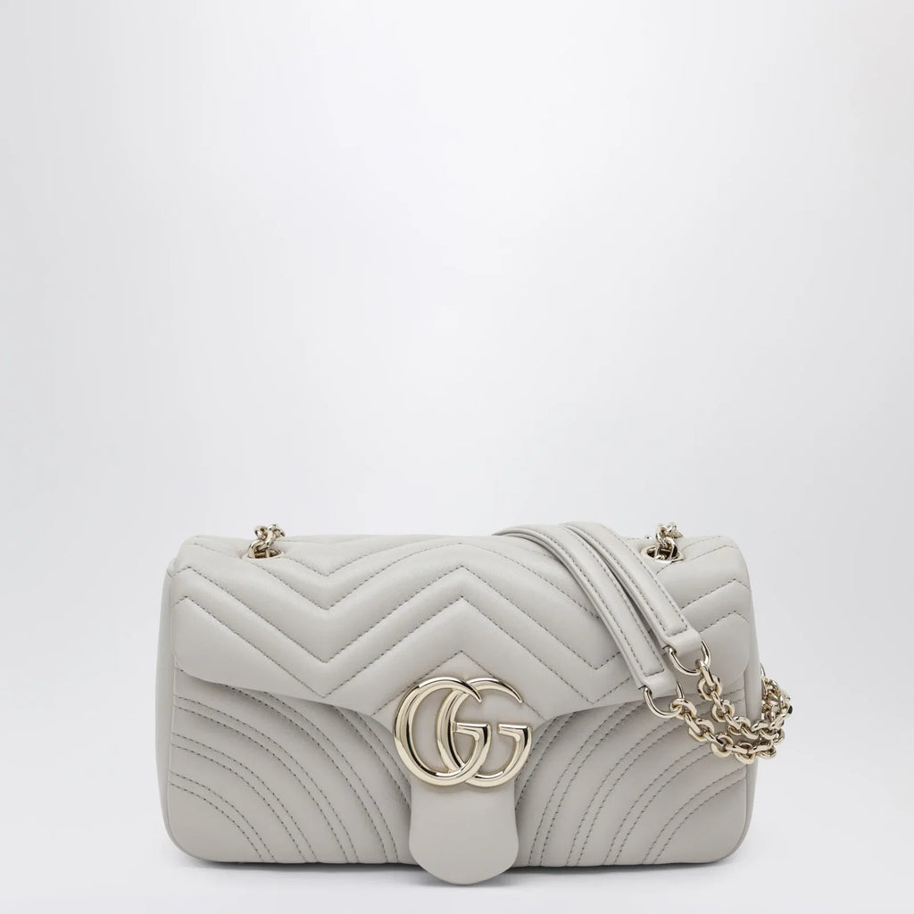 GUCCI GG Marmont medium light grey shoulder bag