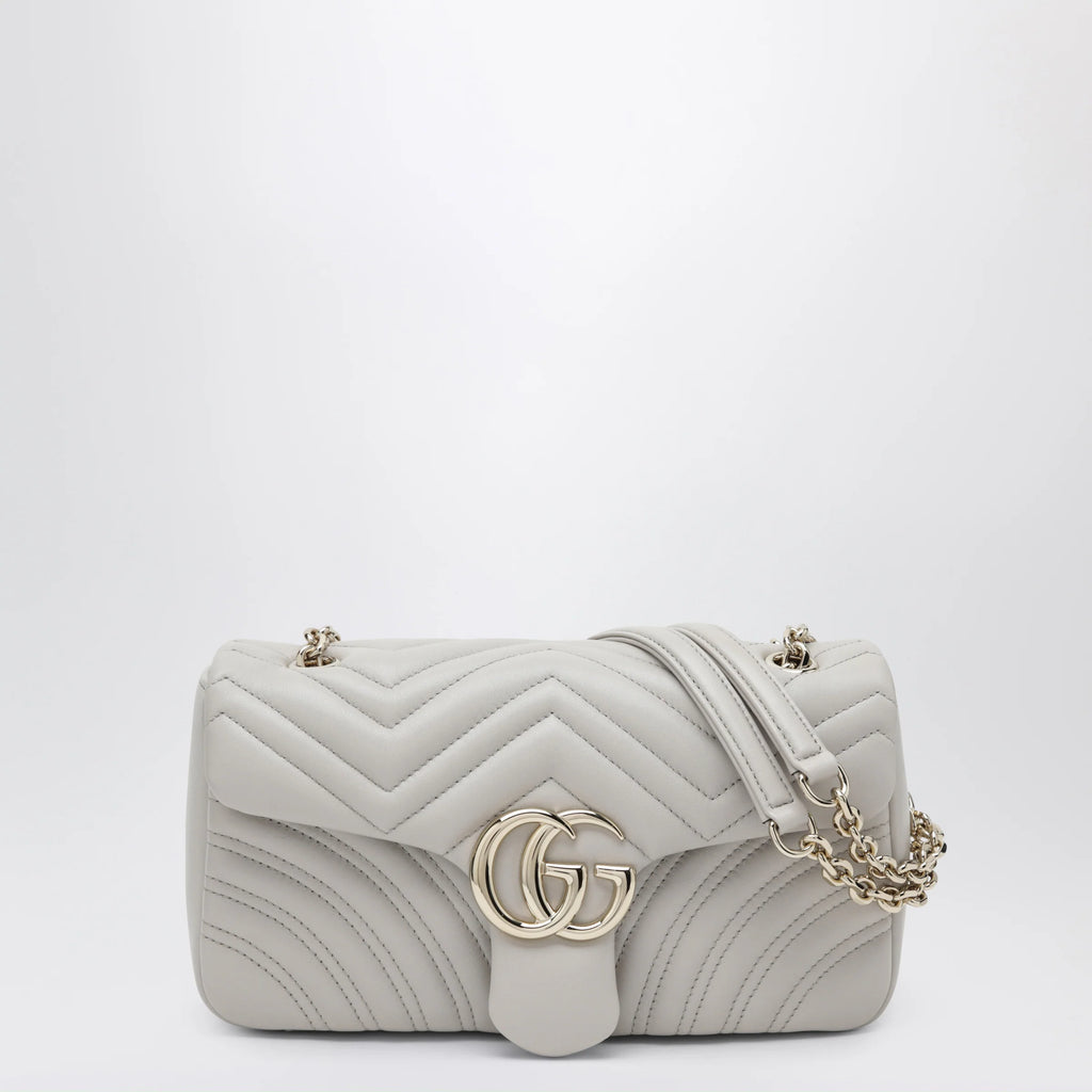 GUCCI GG Marmont medium light grey shoulder bag