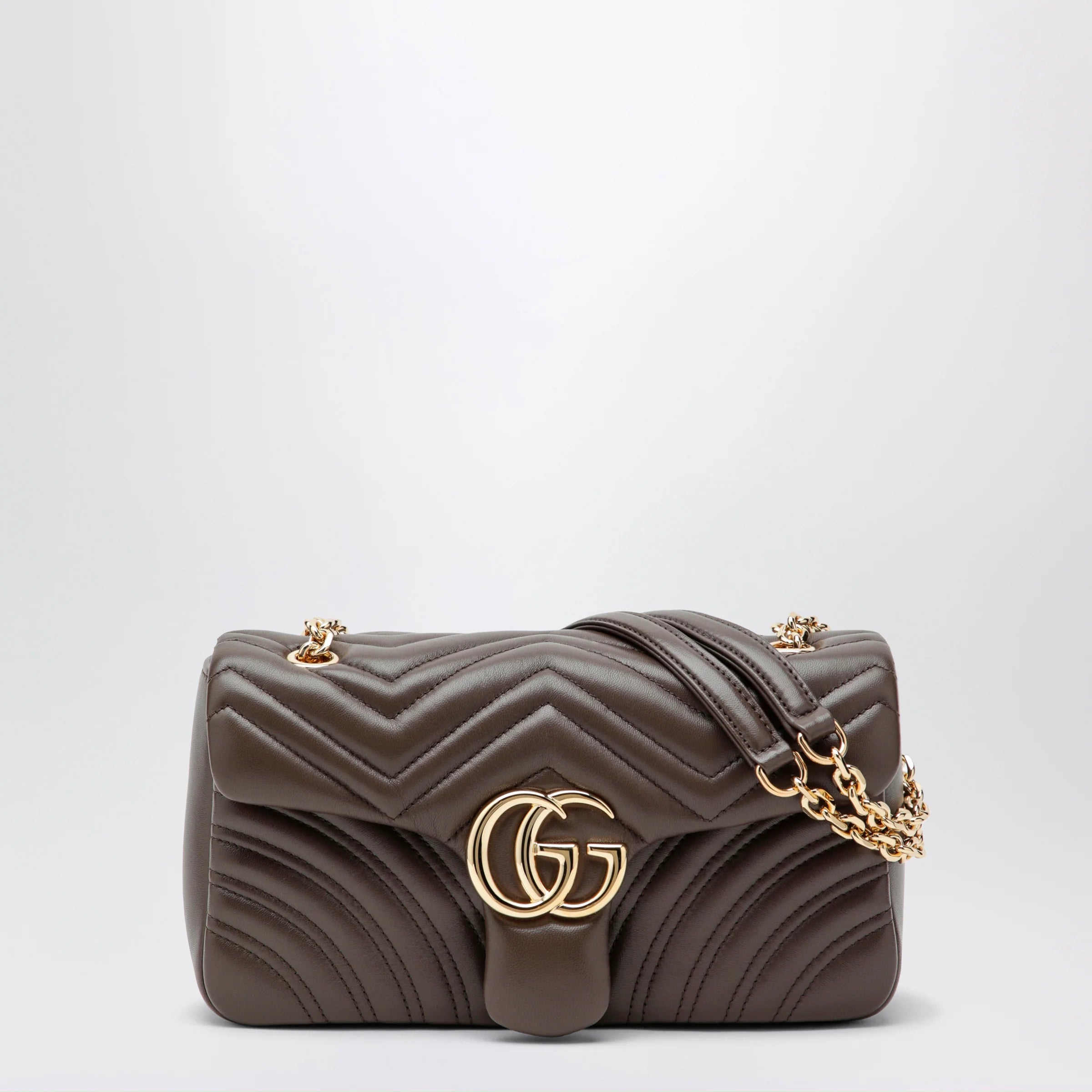 GUCCI Medium GG Marmont shoulder bag in taupe leather