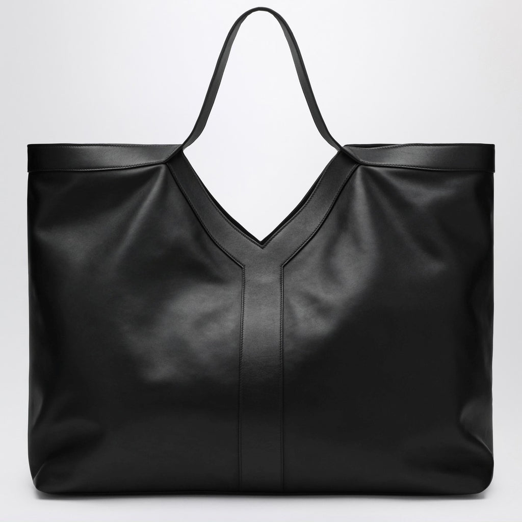 Saint Laurent Maxi Y tote bag black pebbled leather