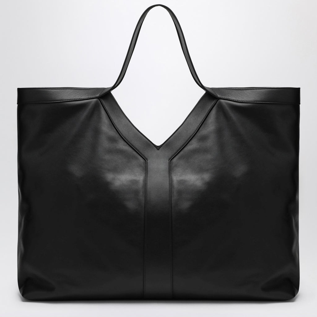 Saint Laurent Maxi Y tote bag black pebbled leather