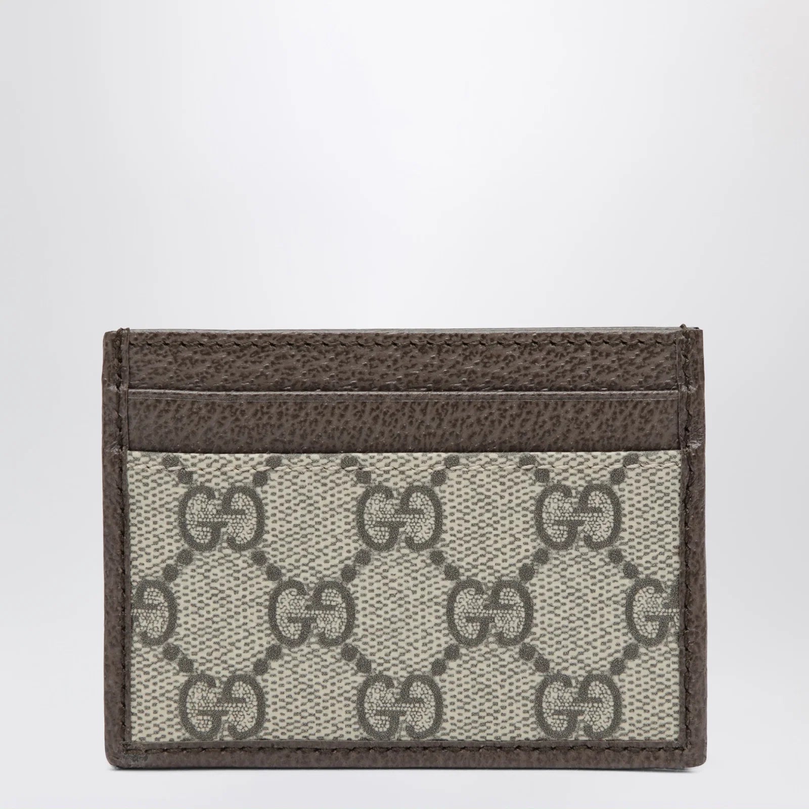 GUCCI Ophidia GG Supreme card holder in beige/dark brown