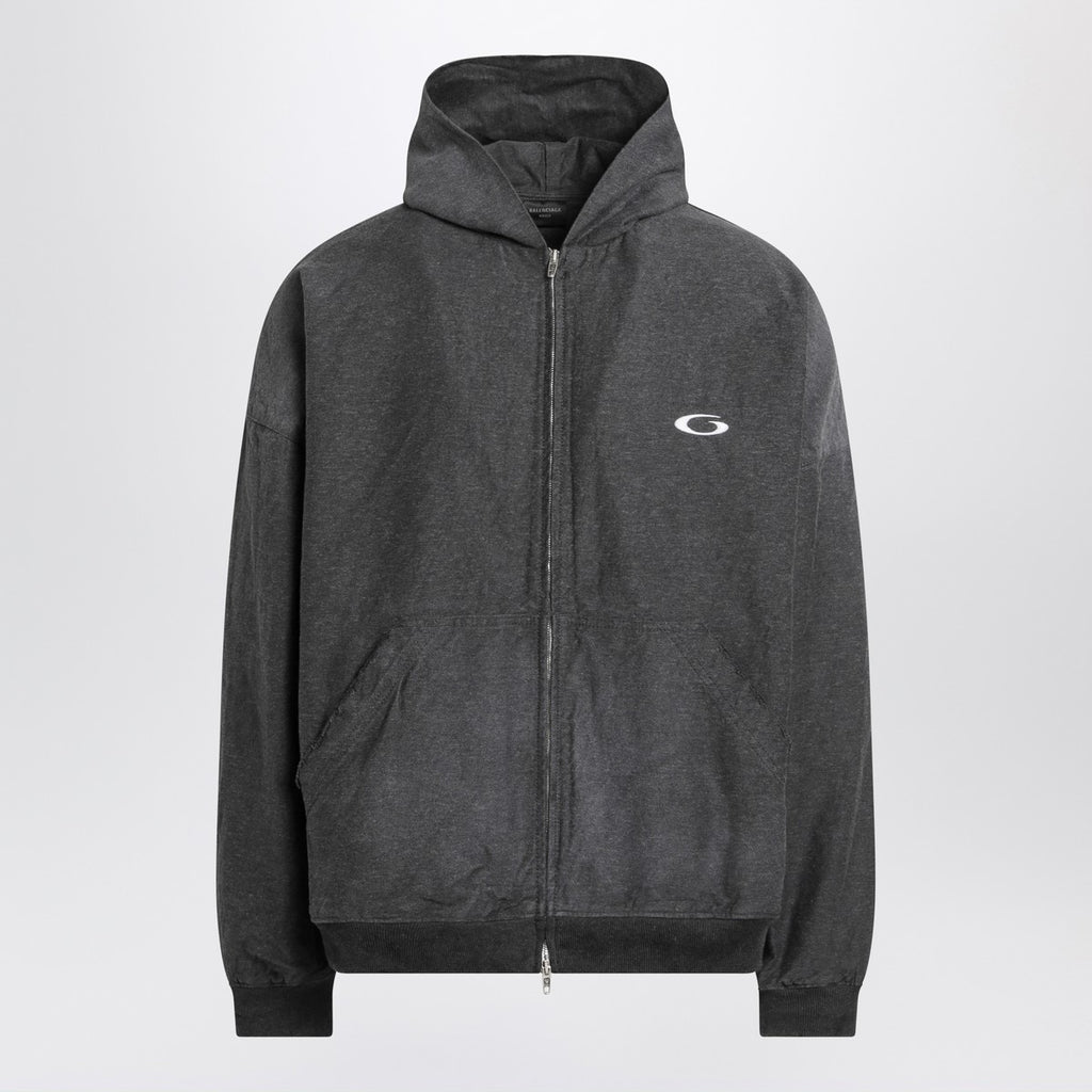 Balenciaga Trompe L''Oeil anthracite mélange cotton sweatshirt