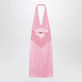 GUCCI Pink satin and lace dress