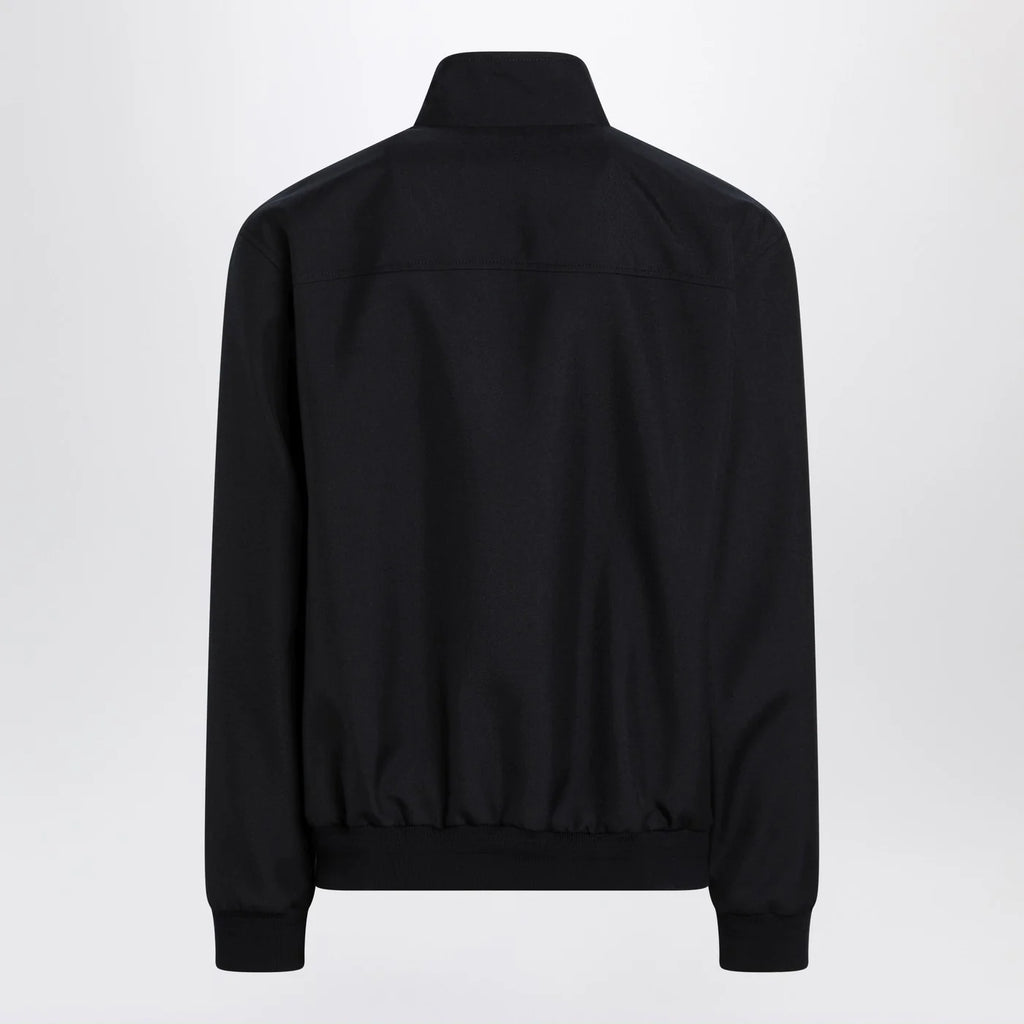 GUCCI Blue zip-up jacket in wool-blend twill