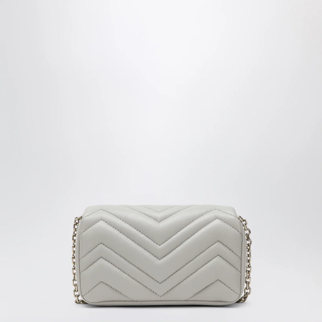 GUCCI GG Marmont mini shoulder bag in light grey leather