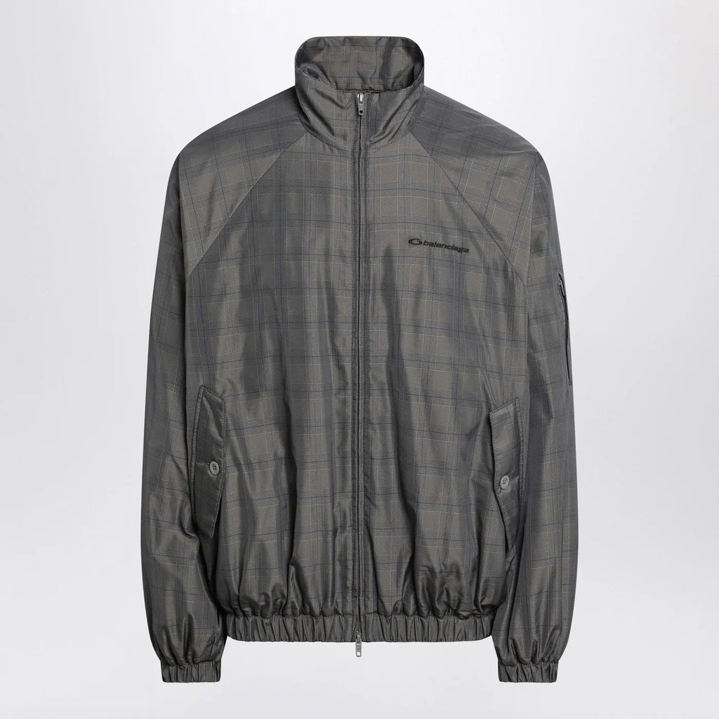Balenciaga Grey/blue nylon zip-up jacket