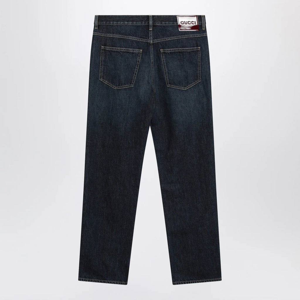 GUCCI Blue délavé slim-fit jeans