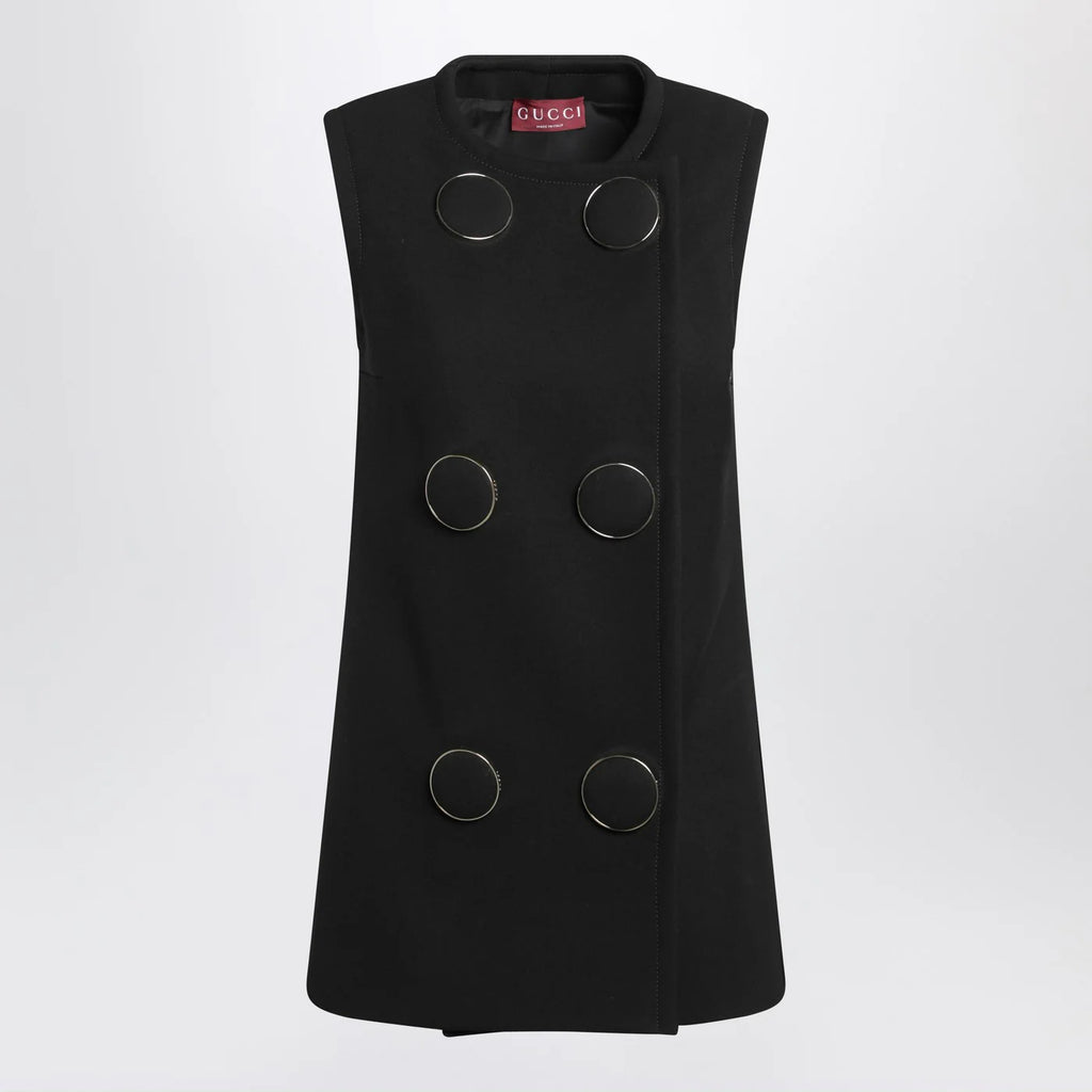GUCCI Black vest with large buttons