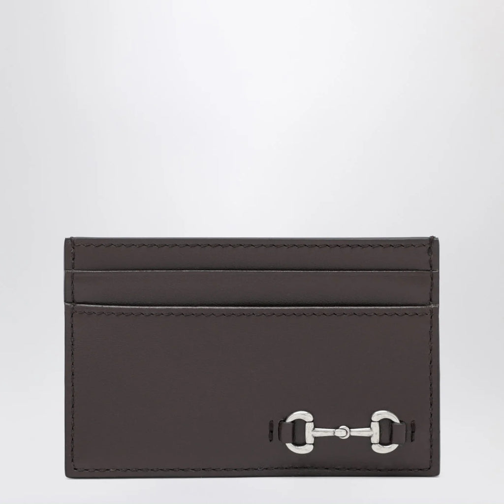 GUCCI Cocoa cardholder with Horsebit