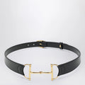 GUCCI Black belt with oversized Horsebit buckle