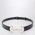 GUCCI Black belt with oversized Horsebit buckle