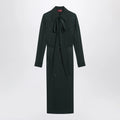 GUCCI Green GG jacquard silk wrap dress