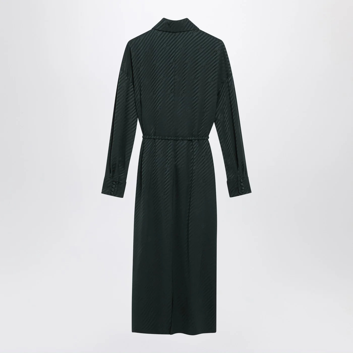 GUCCI Green GG jacquard silk wrap dress