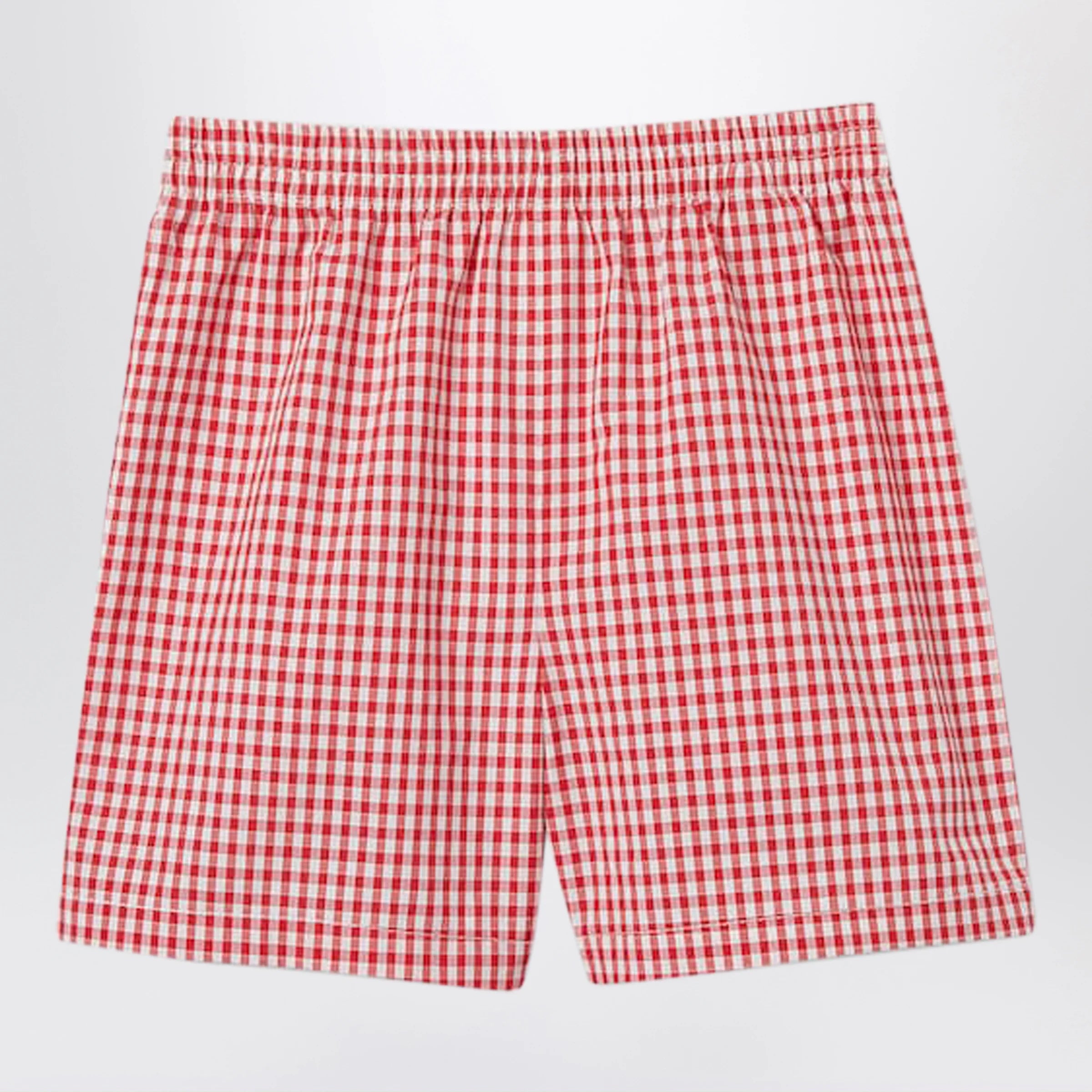 GUCCI Red/white checked cotton shorts
