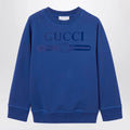 GUCCI Ultramarine blue sweatshirt with logo print