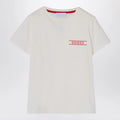 GUCCI White cotton T-shirt with logo