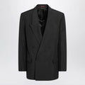 GUCCI Black double-breasted jacket in technical panama