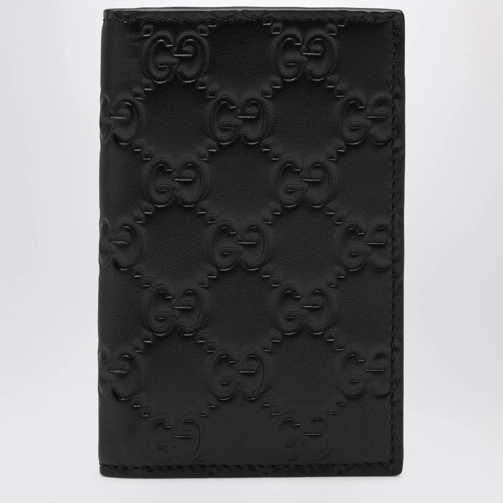 GUCCI Black GG Emblem vertical card holder