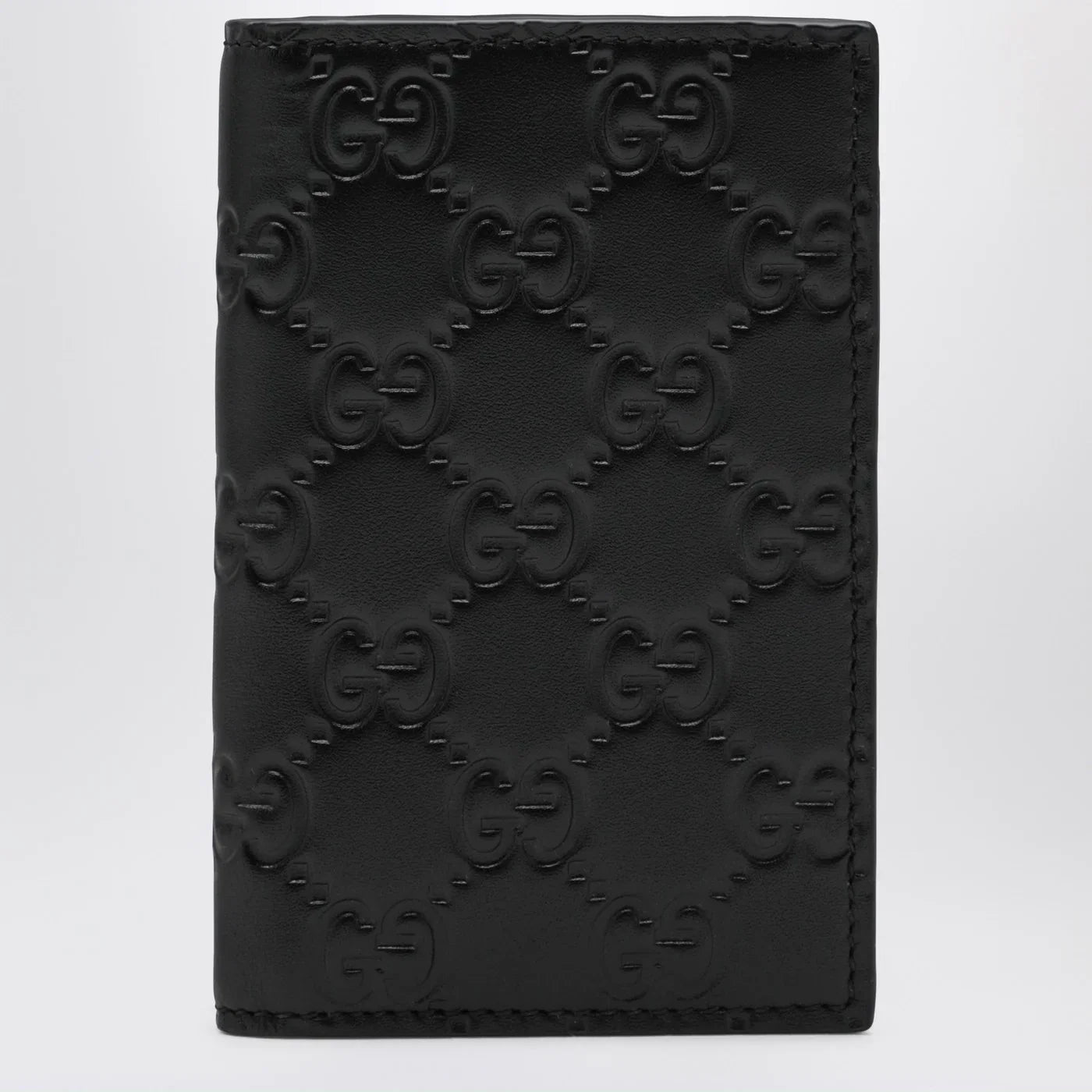 GUCCI Black GG Emblem vertical card holder