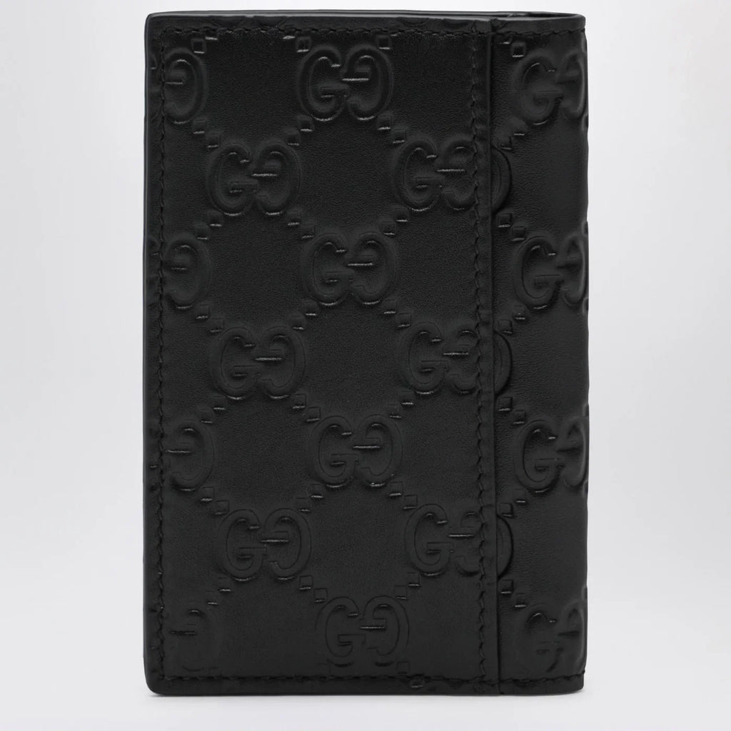 GUCCI Black GG Emblem vertical card holder