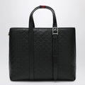 GUCCI Large black GG Emblem shopping bag