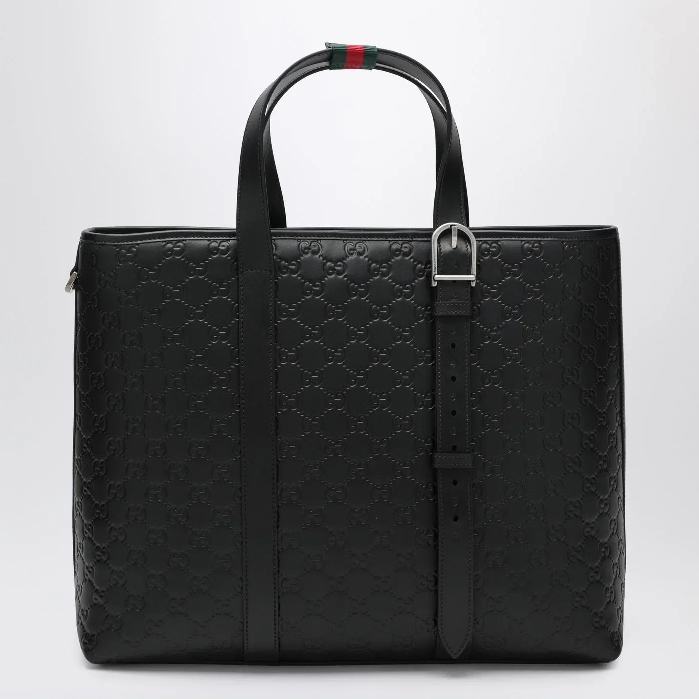 GUCCI Large black GG Emblem shopping bag