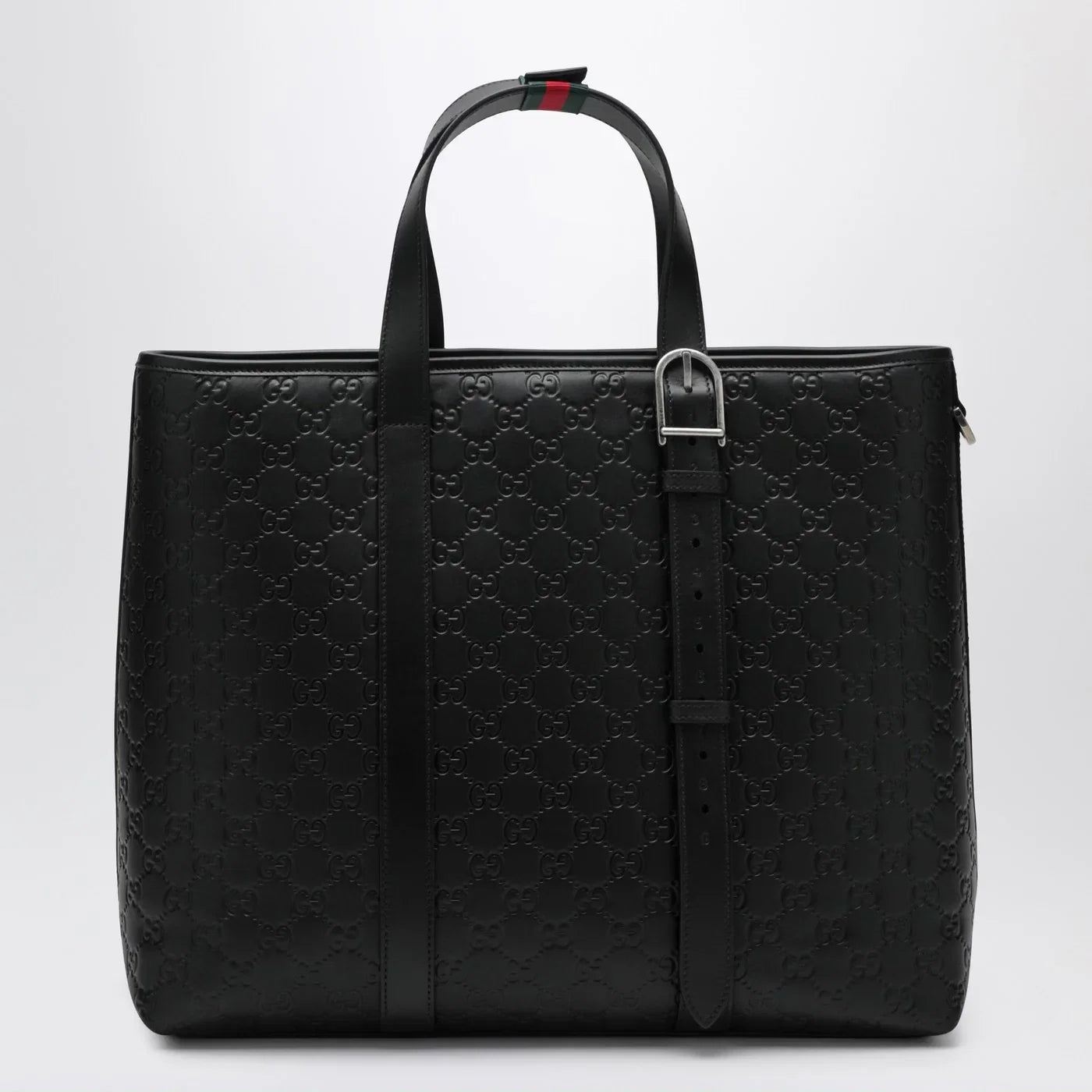GUCCI Large black GG Emblem shopping bag