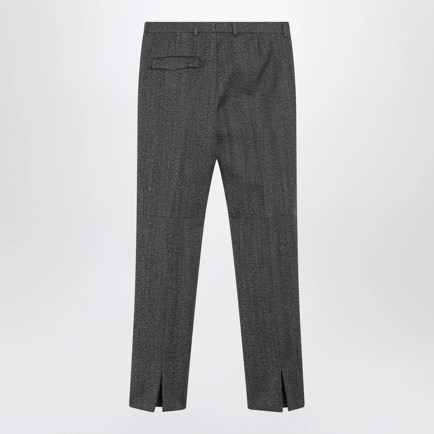 GUCCI White/black mouliné fabric trousers