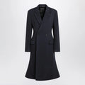 Balenciaga Navy blue Midi Godet wool coat