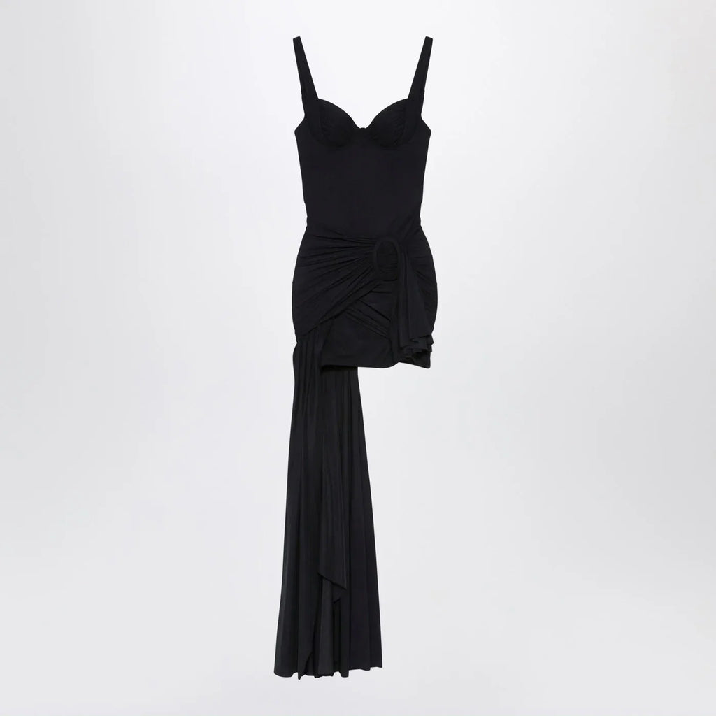 Balenciaga Black draped mini dress in jersey