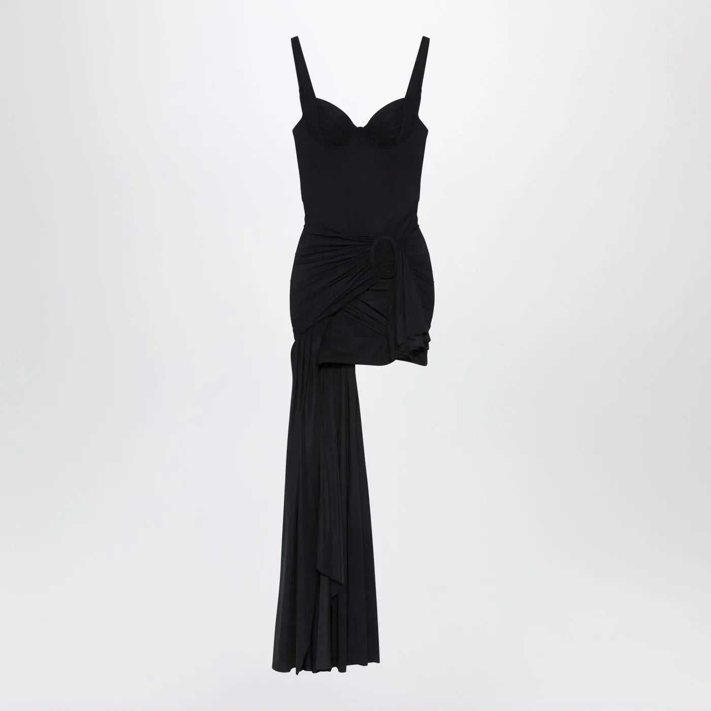 Balenciaga Black draped mini dress in jersey