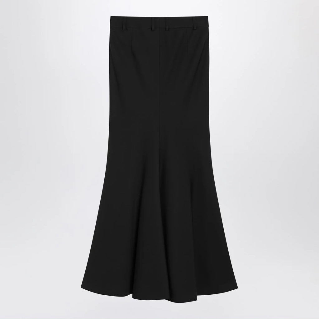 Balenciaga Black long wool skirt