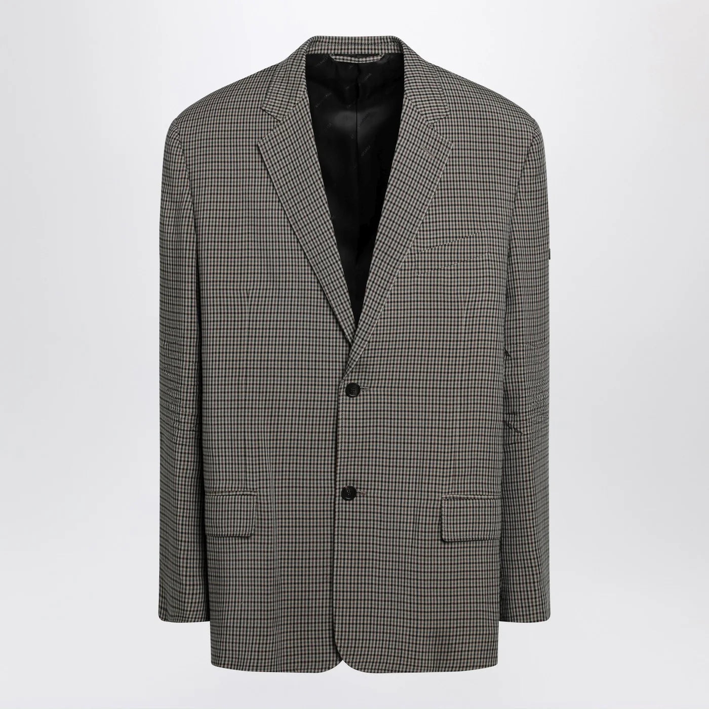 Balenciaga Khaki and brown gingham jacket