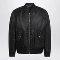 GUCCI Reversible bomber jacket in black/white mouliné fabric