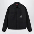 GUCCI Ink blue printed cotton twill shirt
