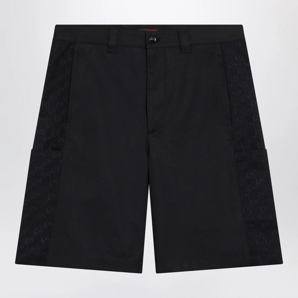 GUCCI Ink blue cotton twill shorts