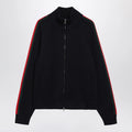 GUCCI Dark blue wool zip-up cardigan