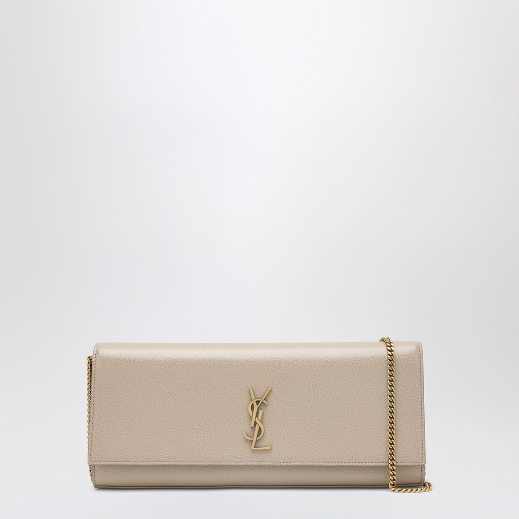 Saint Laurent Kate clutch in beige grain de poudre leather