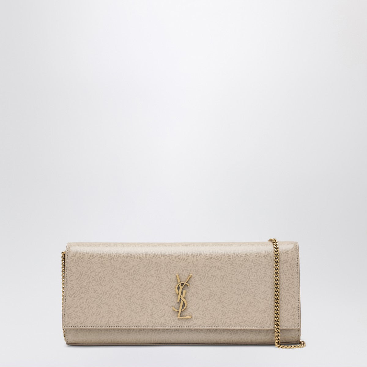 Saint Laurent Kate clutch in beige grain de poudre leather