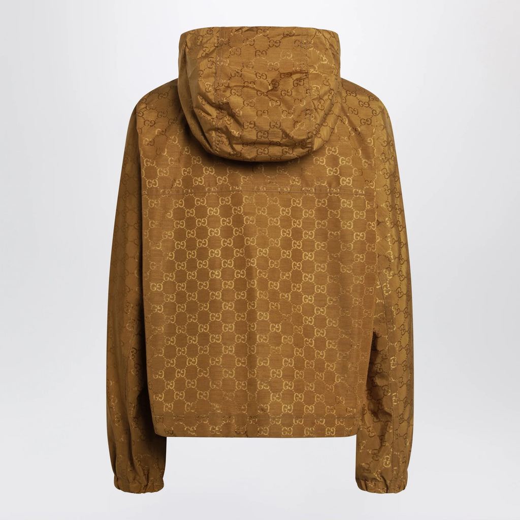 GUCCI Technical jacquard jacket with brown GG pattern