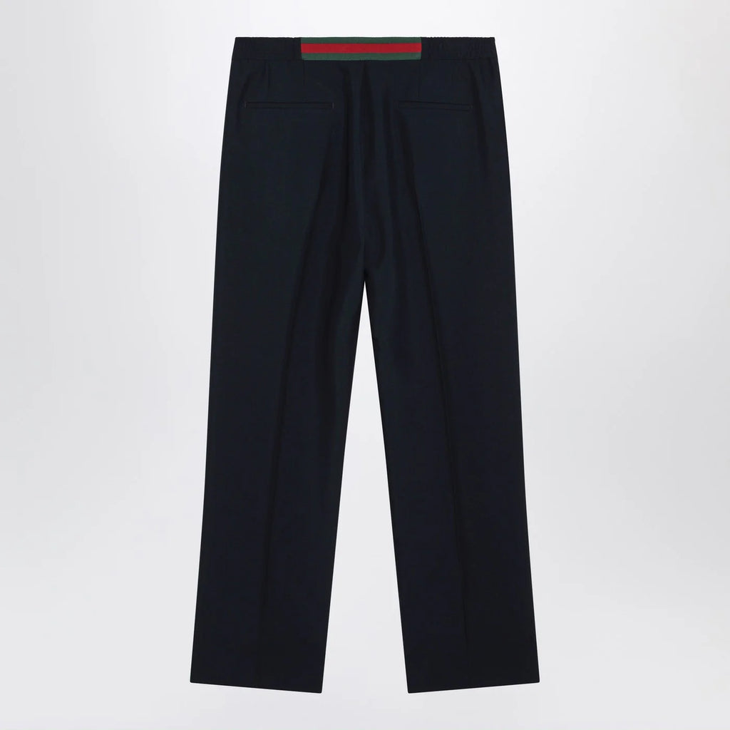 GUCCI Midnight blue technical panama trousers