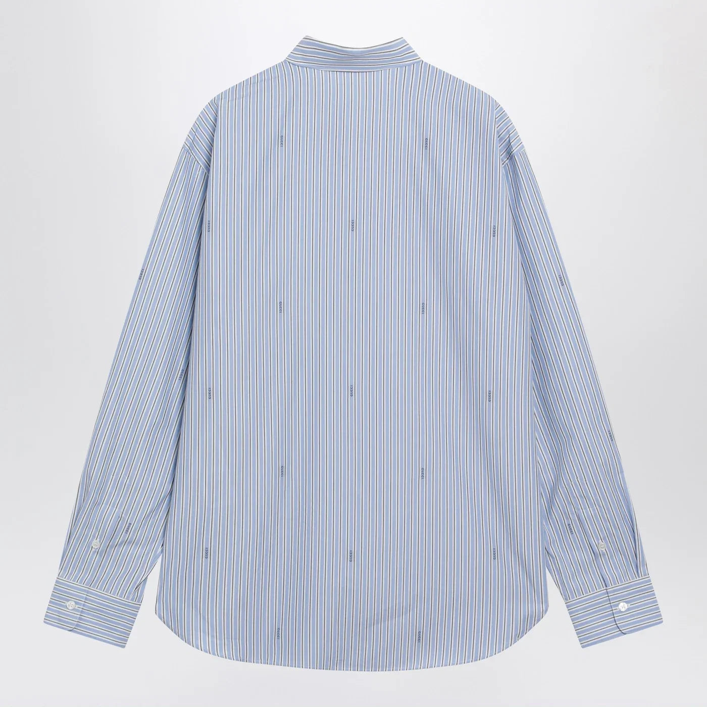 GUCCI Light blue striped cotton poplin shirt