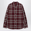 GUCCI Burgundy cotton jacquard tartan shirt
