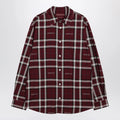 GUCCI Burgundy cotton jacquard tartan shirt
