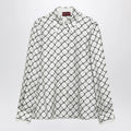 GUCCI White printed silk twill shirt