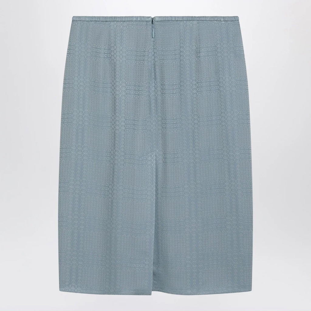 GUCCI Light blue GG jacquard silk skirt